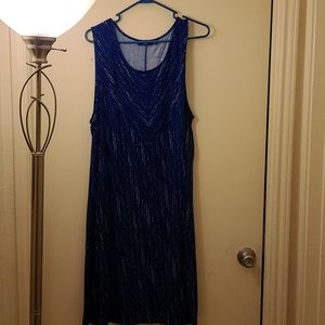 Blue sleeveless knee length dress